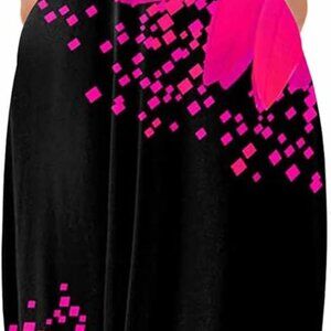 Womens Summer Maxi Dress Plus Size Sleeveless Casual Beach Dress with Pockets